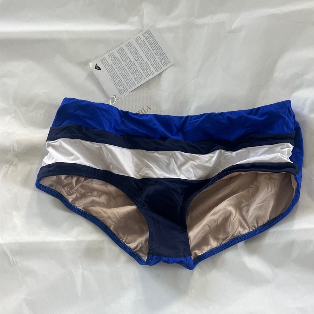 NWT La Perla Blue Navy and White Striped Bikini Bottom size XS